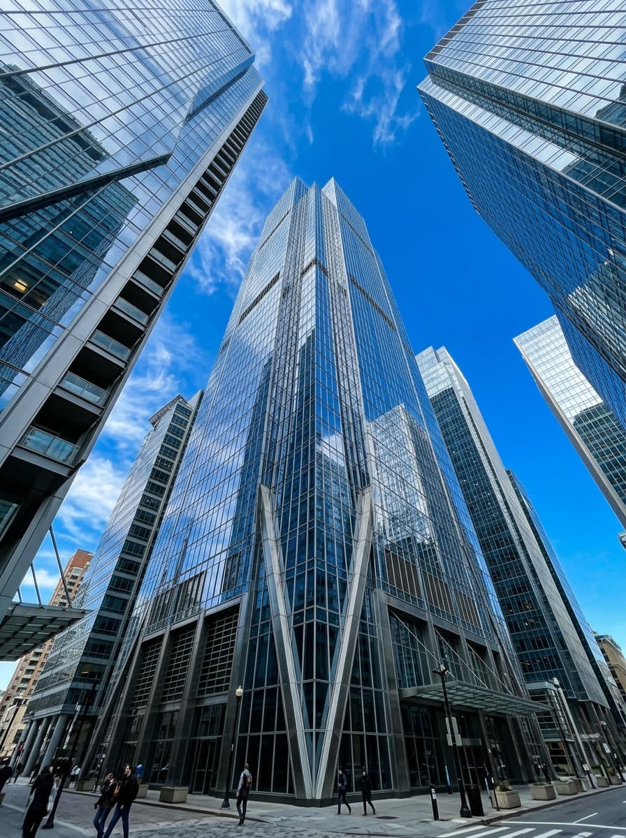 Global modern glass office towers